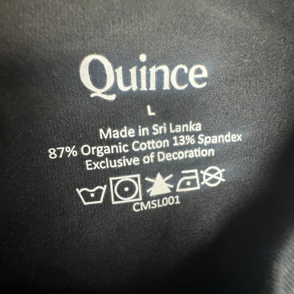 Quince Stretch Cotton Jersey Short Sleeve Bodysuit Size XS- NWT Black - Picture 9 of 9